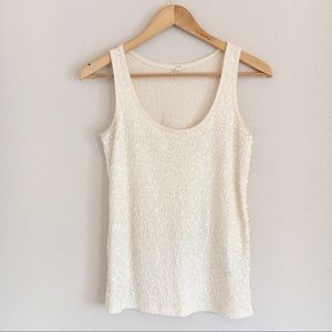 J. Crew Sequin Drapey Tank | Ivory